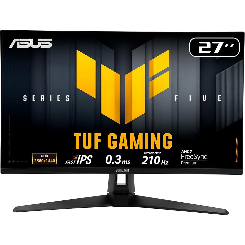 ASUS TUF Gaming 27� 1440P Monitor (VG27AQL5A) � QHD (2560 x 1440), 210Hz, 0.3ms, Fast IPS, Extreme Low Motion Blur Sync, Speakers, DisplayWidget Center, Gaming AI, Height Adjustment, 3 yr Warranty