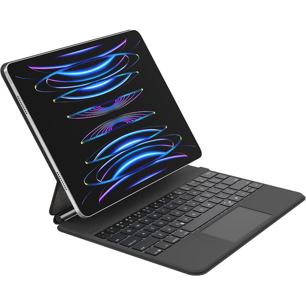 Belkin Pro Keyboard Case w/Magnetic Stand, Backlit Bluetooth Keyboard, Multi-Gesture Controls, Magnetic Apple Pencil Storage Compatibility, & Multimedia Keys for iPad Pro 12.9" & iPad Air 13" - Black