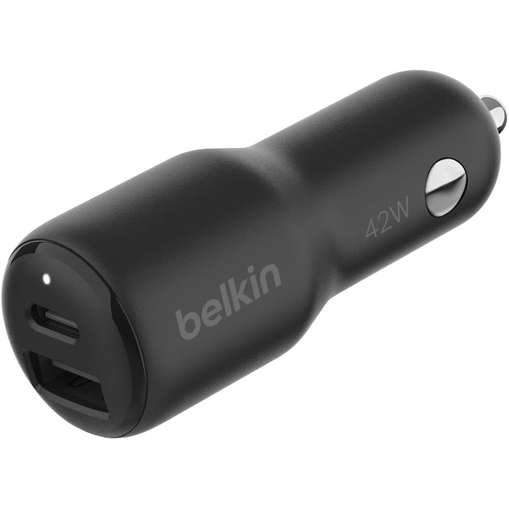 Belkin BoostCharge 42-Watt Dual Port Fast Car Charger w/30W USB-C & 12W USB-A Ports for iPhone 16, 16 Pro, Galaxy S26, S25, Pixel 10 & 9, Nintendo Switch 2 & More - Black