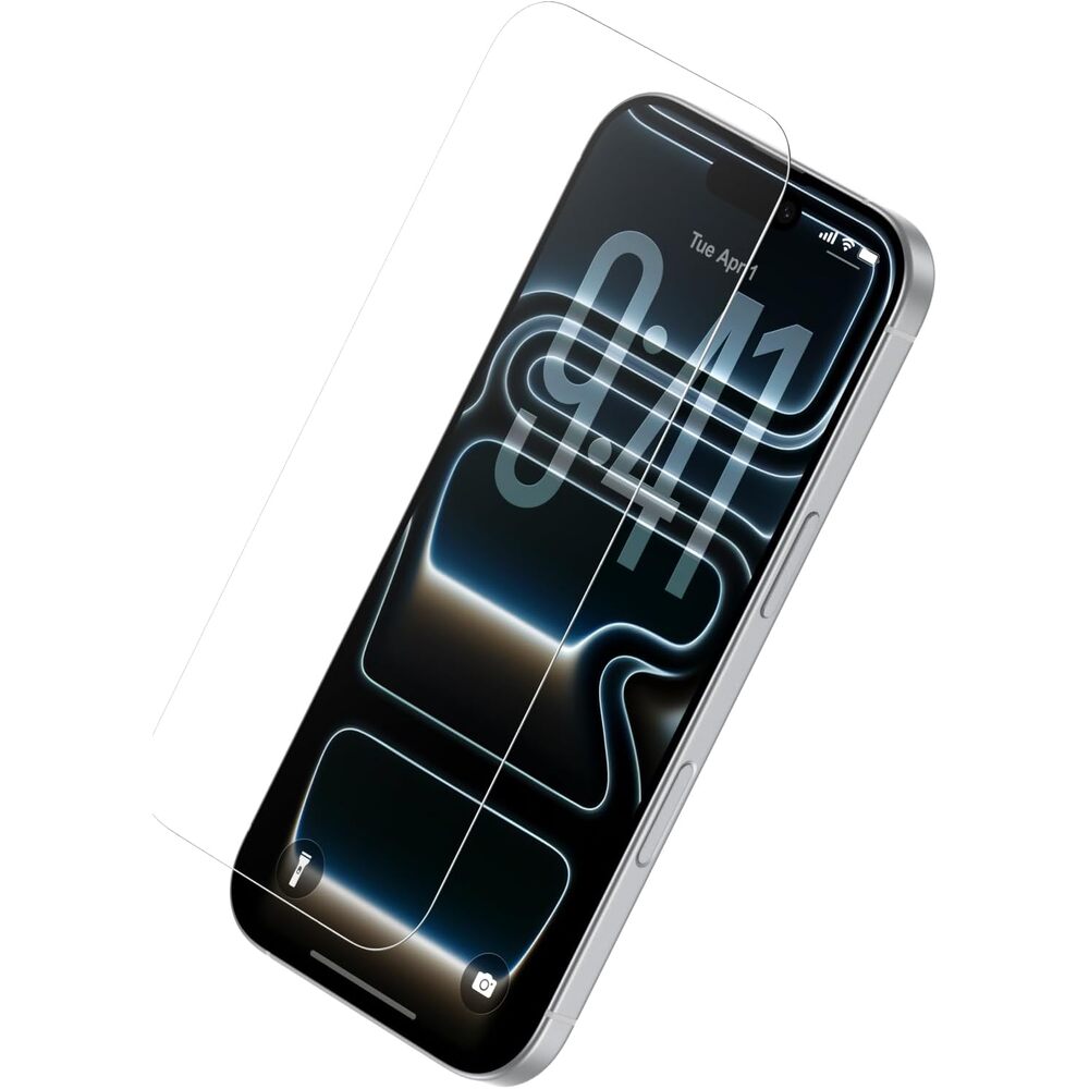 Belkin ScreenForce TemperedGlass Screen Protector for iPhone 17 Pro, Scratch-Resistant Impact Protection w/Included Easy Align Tray for Bubble Free Application, Recycled Glass