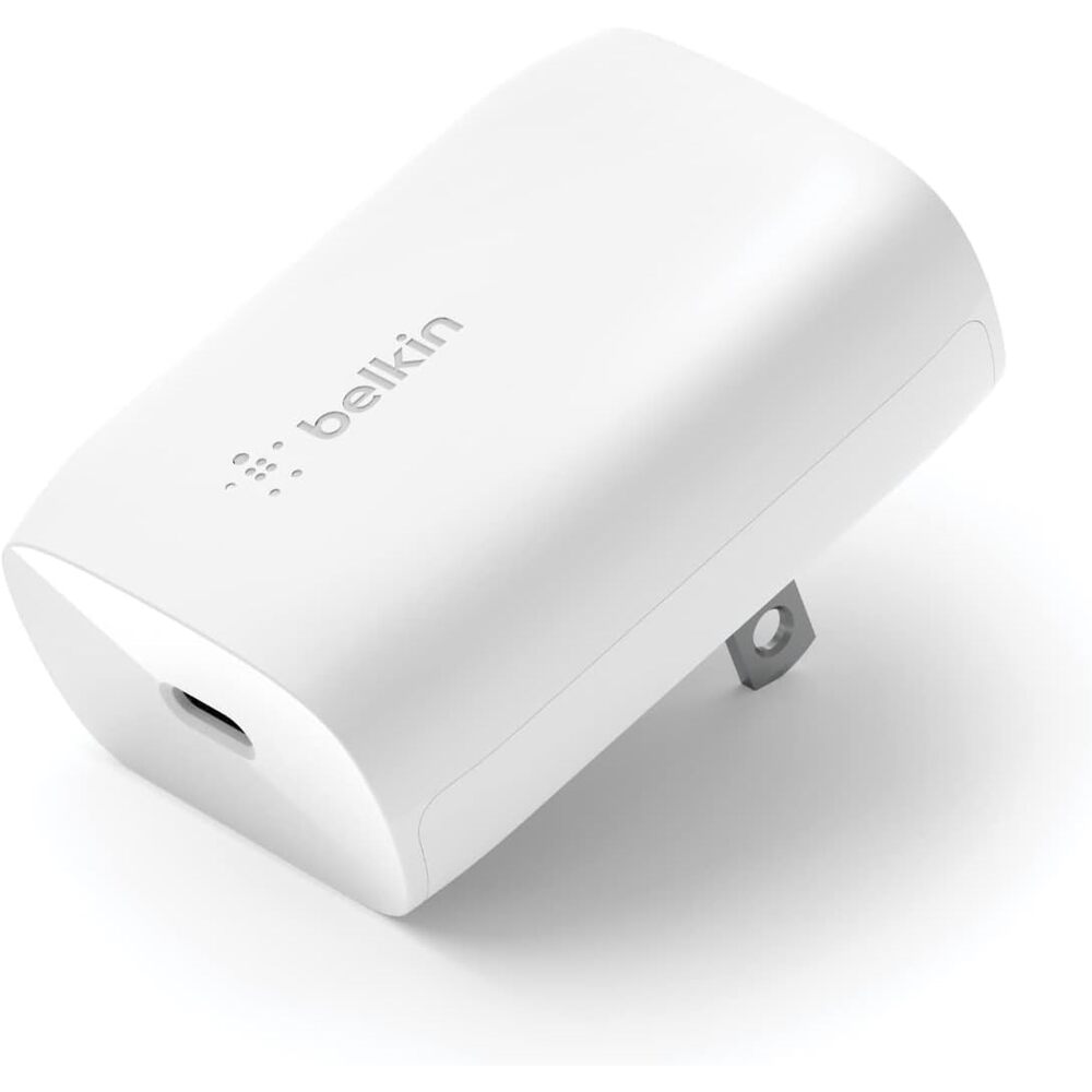 Belkin USB C Charger Block 30W, Fast Charging - iPhone 17, Air, Pro, Pro Max, Samsung Galaxy S25, iPad, AirPods, Apple Watch, Nintendo Switch 2 & More - White
