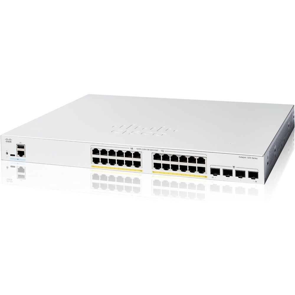 Cisco Catalyst 1200-24FP-4G Smart Switch, 24 Port GE, Full PoE, 4x1GE SFP, Limited Lifetime Protection (C1200-24FP-4G)