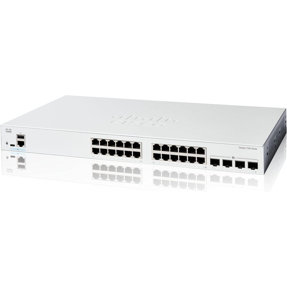 Cisco Catalyst 1200-24T-4X Smart Switch, 24 Port GE, 4x10GE SFP+, Limited Lifetime Protection (C1200-24T-4X)