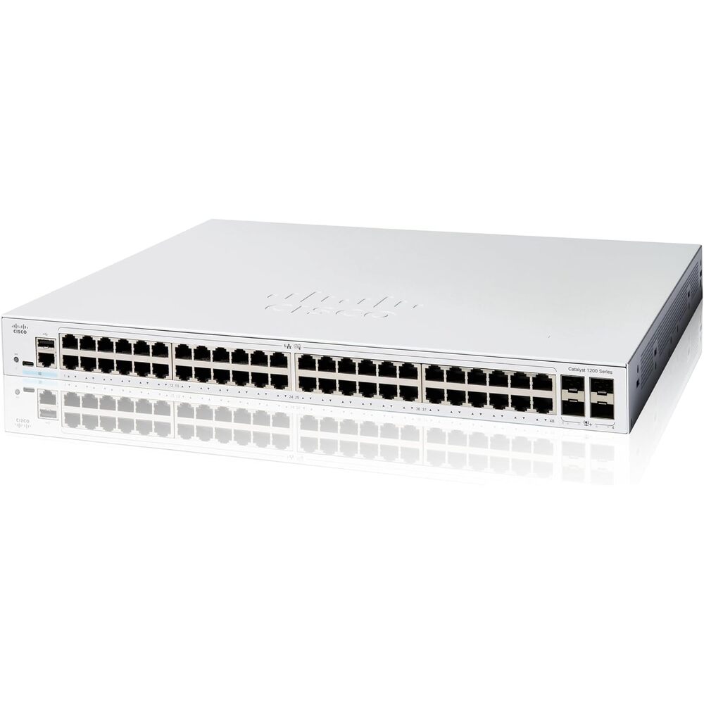 Cisco Catalyst 1200-48T-4G Smart Switch, 48 Port GE, 4x1GE SFP, Limited Lifetime Protection (C1200-48T-4G)