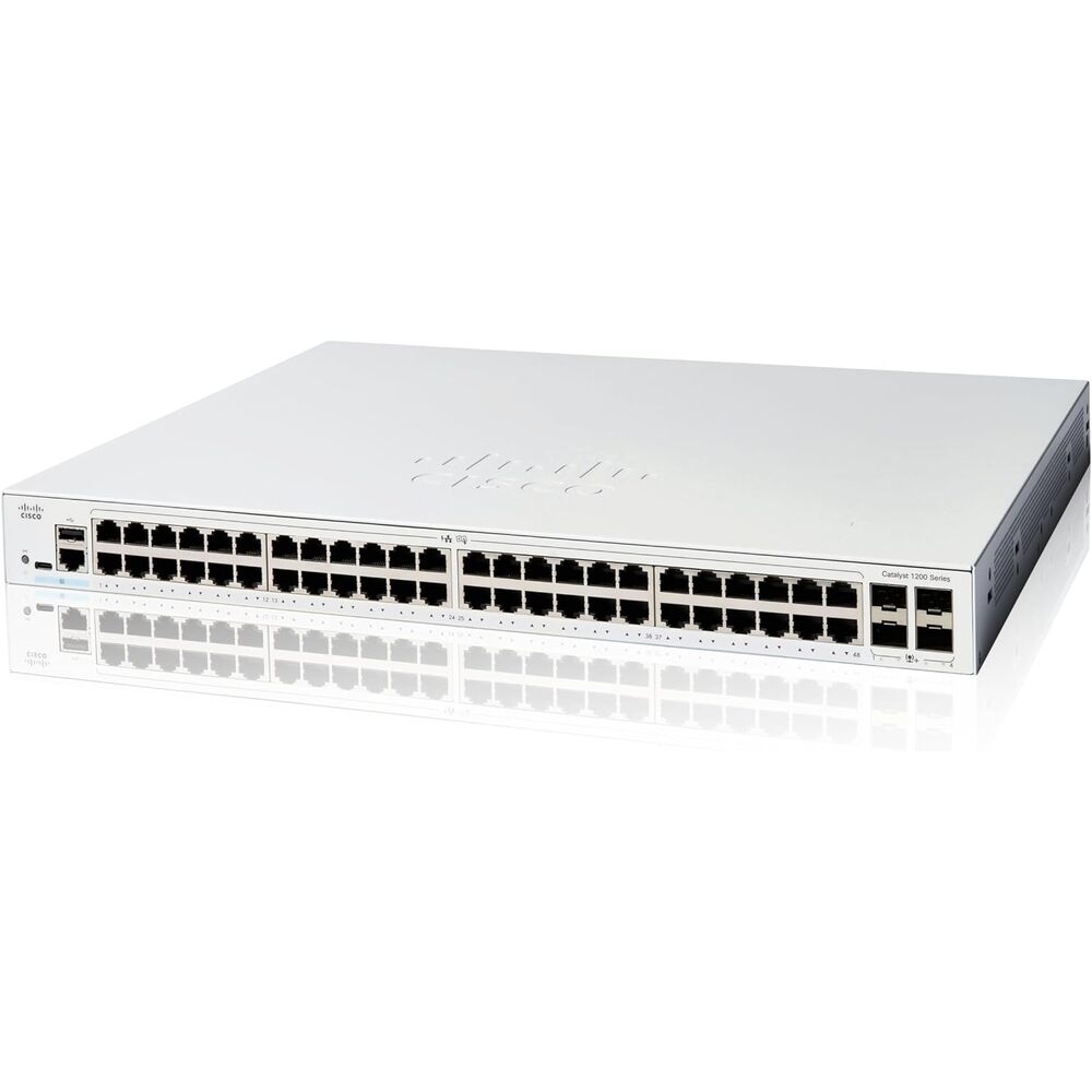 Cisco Catalyst 1200-48T-4X Smart Switch, 48 Port GE, 4x10GE SFP+, Limited Lifetime Protection (C1200-48T-4X)