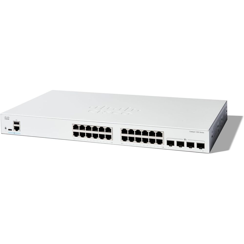 Cisco Catalyst 1300-24T-4X Managed Switch, 24 Port GE, 4x10GE SFP+, Limited Lifetime Protection (C1300-24T-4X)