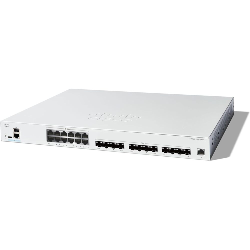 Cisco Catalyst 1300-24XTS Managed Switch, 12 Port 10G Copper, 12x10GE SFP+, Limited Lifetime Protection (C1300-24XTS)
