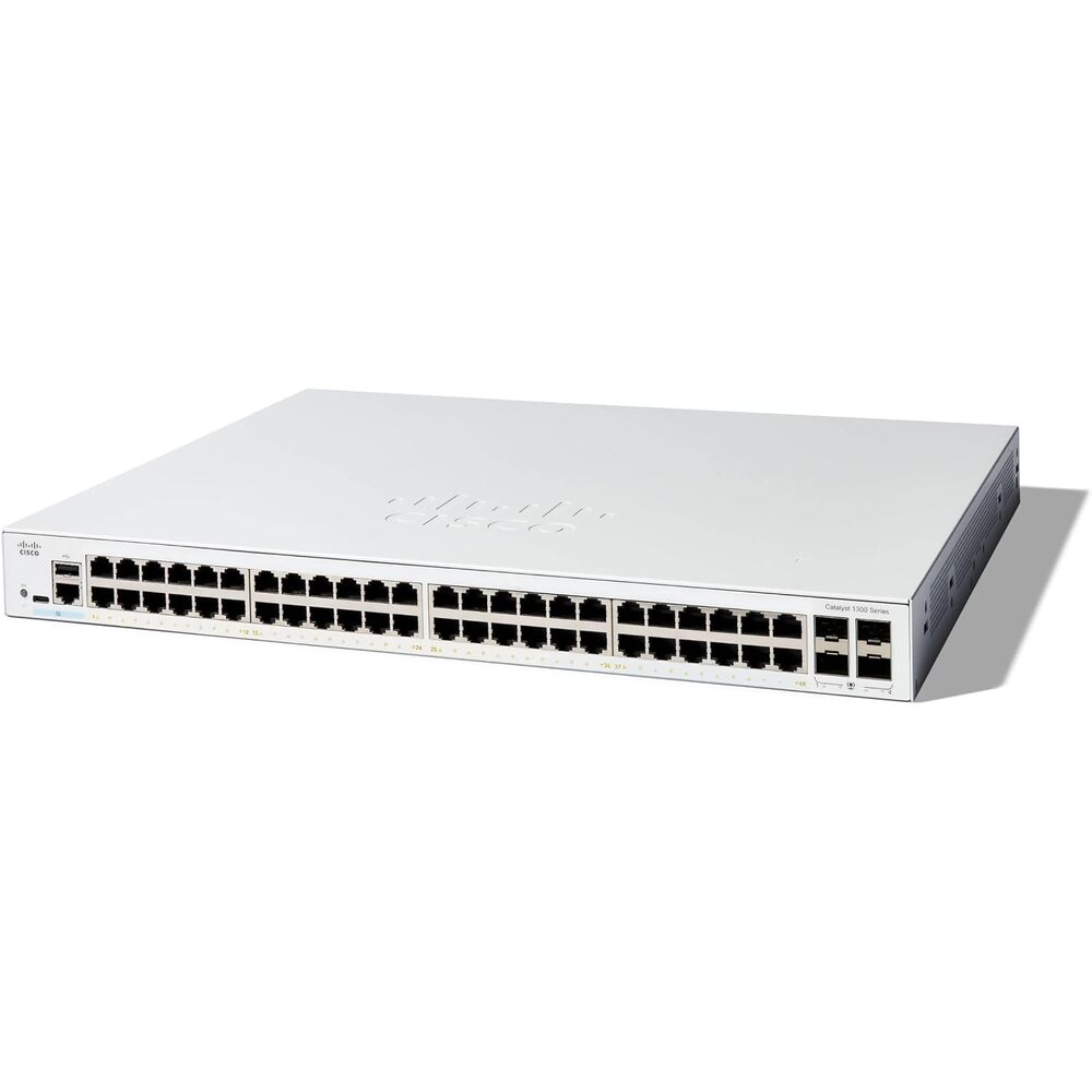 Cisco Catalyst 1300-48T-4G Managed Switch, 48 Port GE, 4x1GE SFP, Limited Lifetime Protection (C1300-48T-4G)