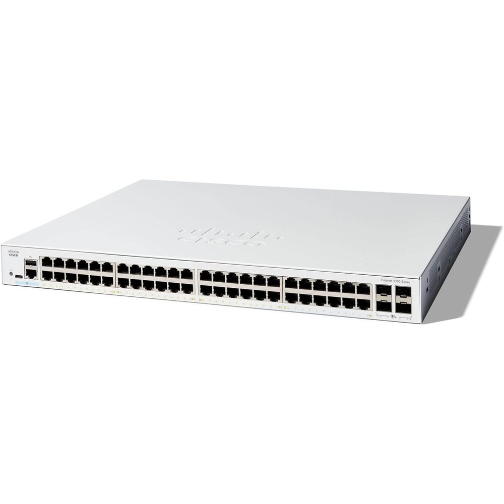 Cisco Catalyst 1300-48T-4X Managed Switch, 48 Port GE, 4x10GE SFP+, Limited Lifetime Protection (C1300-48T-4X)
