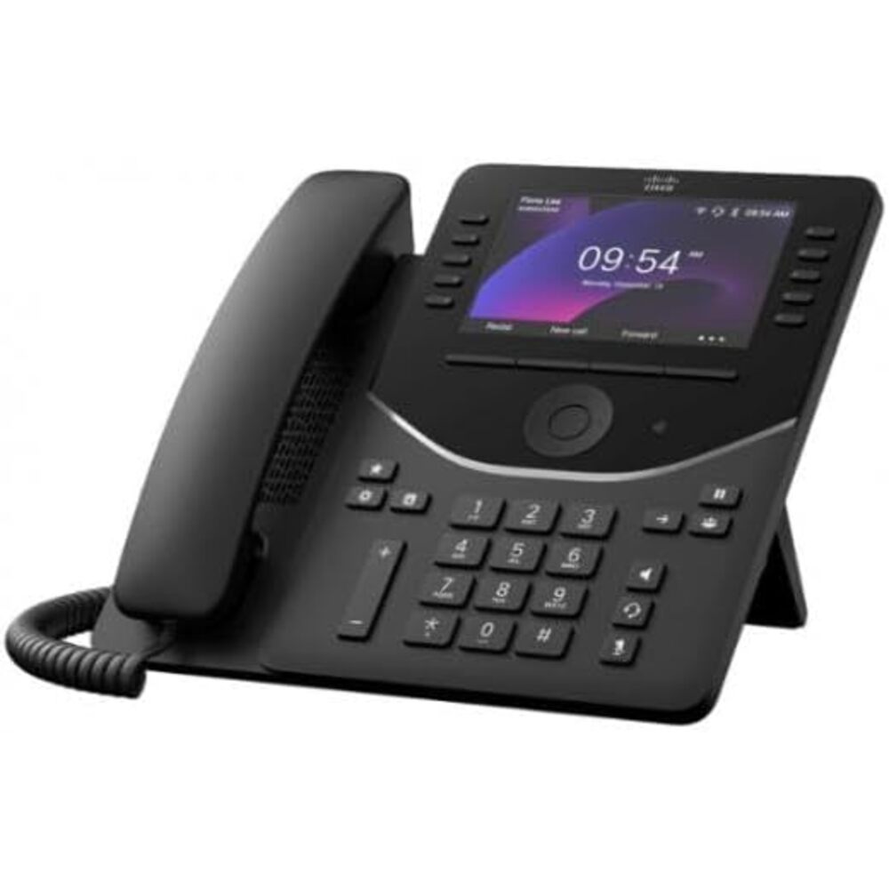 Cisco 9861 IP Phone - Corded - Corded/Cordless - Bluetooth, Wi-Fi - Desktop, Wall Mountable - Carbon Black - 10 x Total Line - VoIP - 5