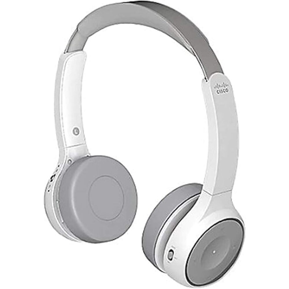 Cisco Headset 730, Wireless Dual On- Ear Bluetooth Headset with Case, USB-A HD Bluetooth Adapter, USB-A 3.5mm Cables, Charging Stand, Platinum, 2-Year Limited Liability Warranty (HS-WL-730-BUNAS-P)