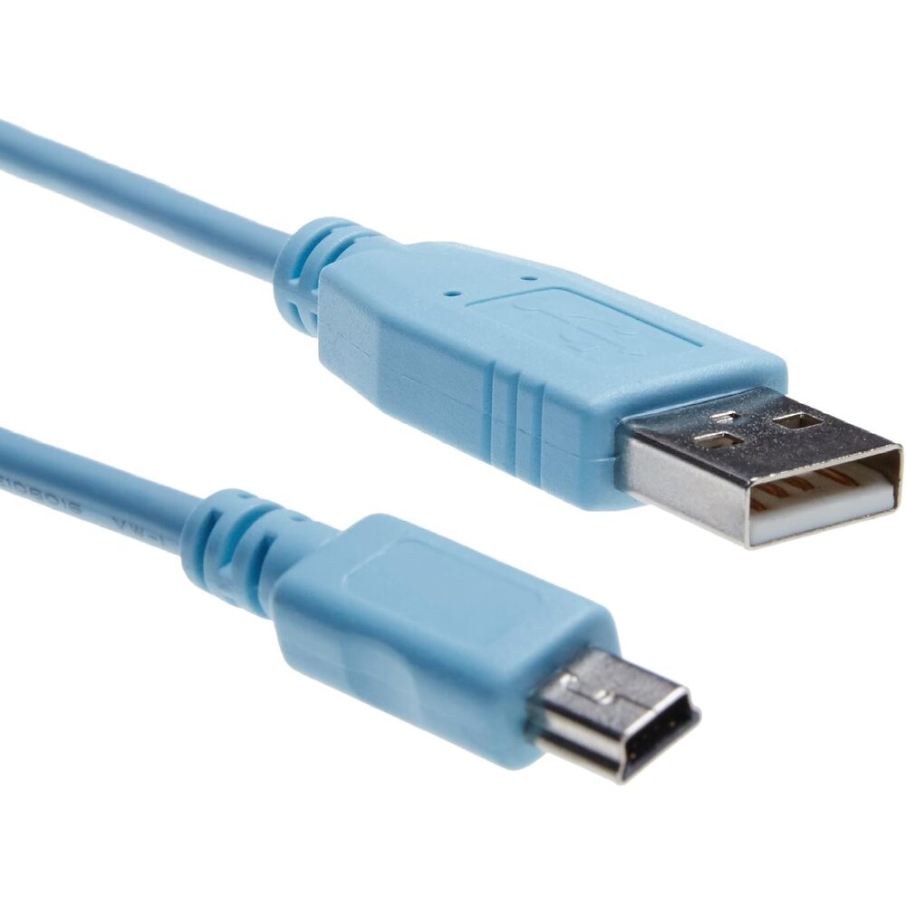 Cisco Console Cable 6 ft with USB Type A and mini-B/CAB-Console-USB=, Blue