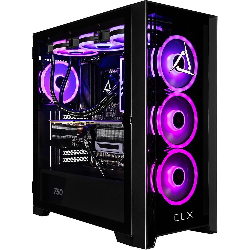 CLX Set Gaming PC - AMD Ryzen 7 7800X3D 4.2GHz, GeForce RTX 5070, 2TB NVMe M.2 SSD, 32GB DDR5 RGB Memory, 360mm AIO, WiFi, Windows 11 Home, Black