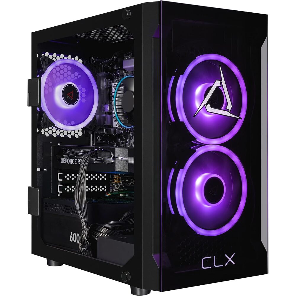 CLX Set Gaming PC - Intel Core i5 14400F 2.5GHz, GeForce RTX 5060, 2TB NVMe M.2 SSD, 32GB DDR5 RGB Memory, CPU air Cooler, WiFi, Windows 11 Home, Black