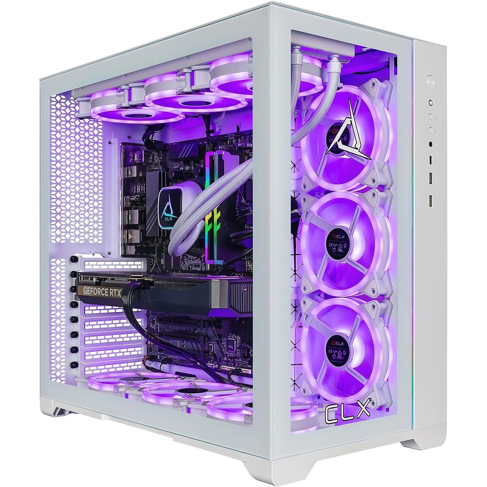 CLX Set Gaming PC - AMD Ryzen 7 7800X3D 4.2GHz, GeForce RTX 5070, 2TB NVMe M.2 SSD, 6TB HDD, 64GB DDR5 RGB Memory, 360mm AIO, WiFi, Windows 11 Home, White