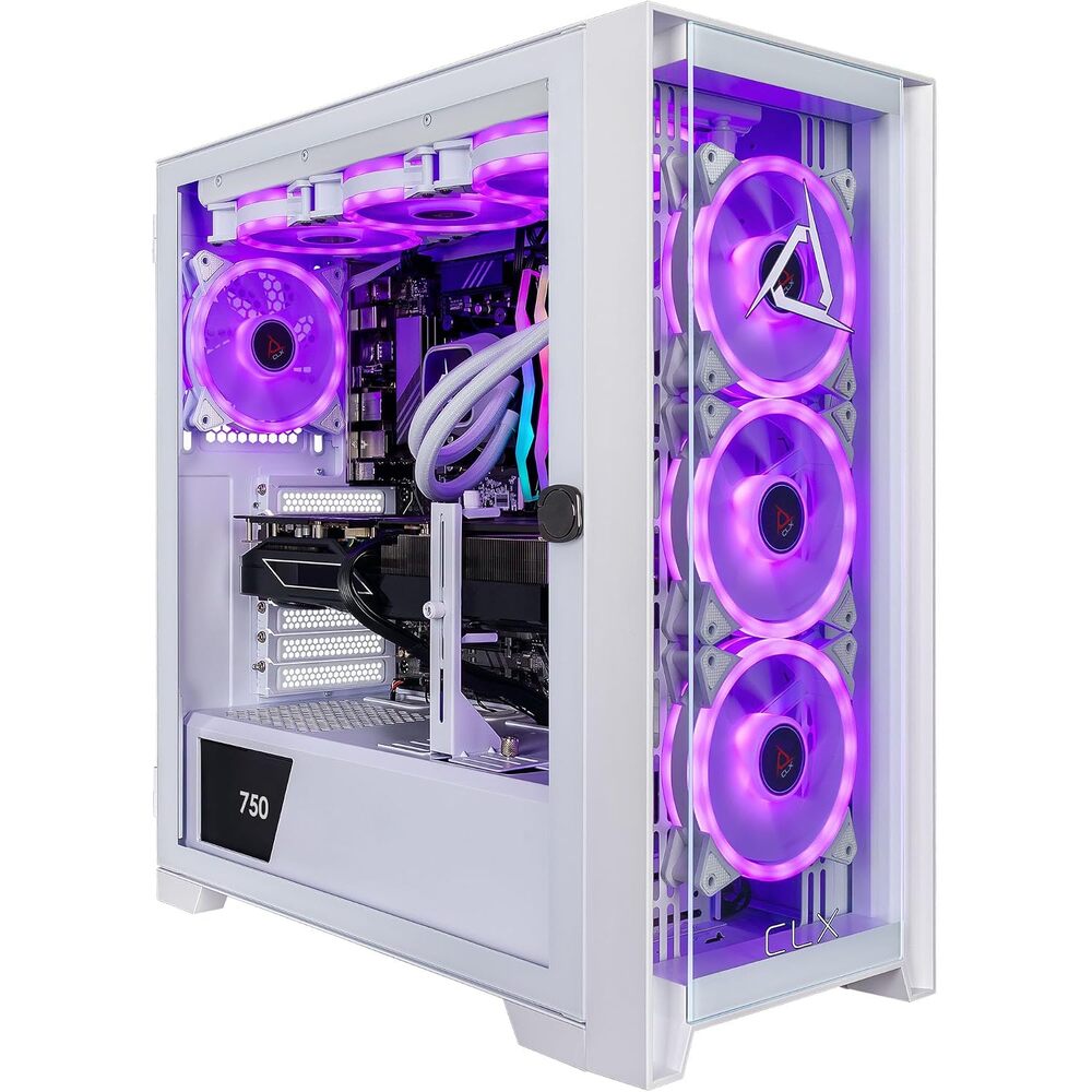 CLX Set Gaming PC - AMD Ryzen 9 9900X 4.4GHz, GeForce RTX 5070 Ti, 2TB NVMe M.2 SSD, 32GB DDR5 RGB Memory, 360mm AIO, WiFi, Windows 11 Home, White