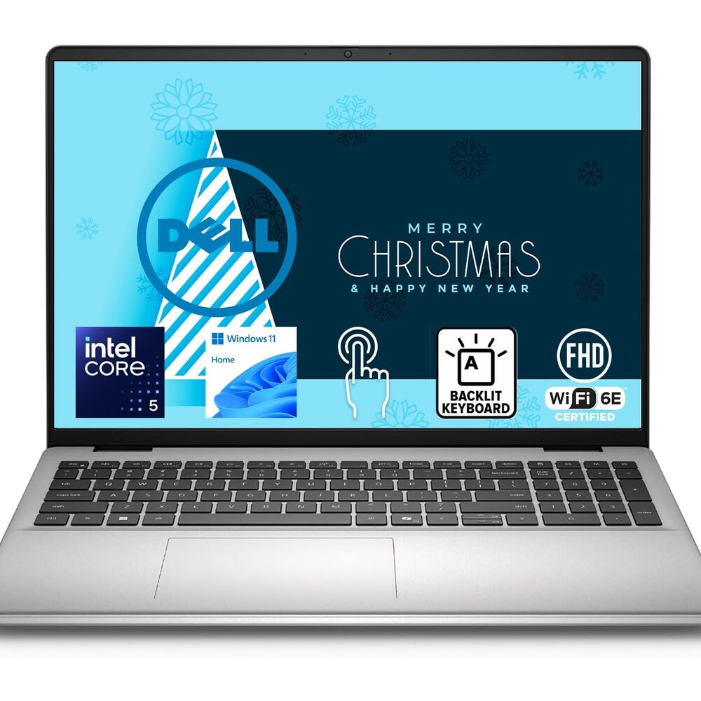 Dell 16 Inch FHD+ Touchscreen Laptop with Backlit Keyboard | Intel Core 5 120U, 10 Cores, Up to 5GHz | 16GB DDR5 RAM, 512GB Storage | WiFi 6E | Windows 11 | Silver Metal | Microsoft Copilot AI