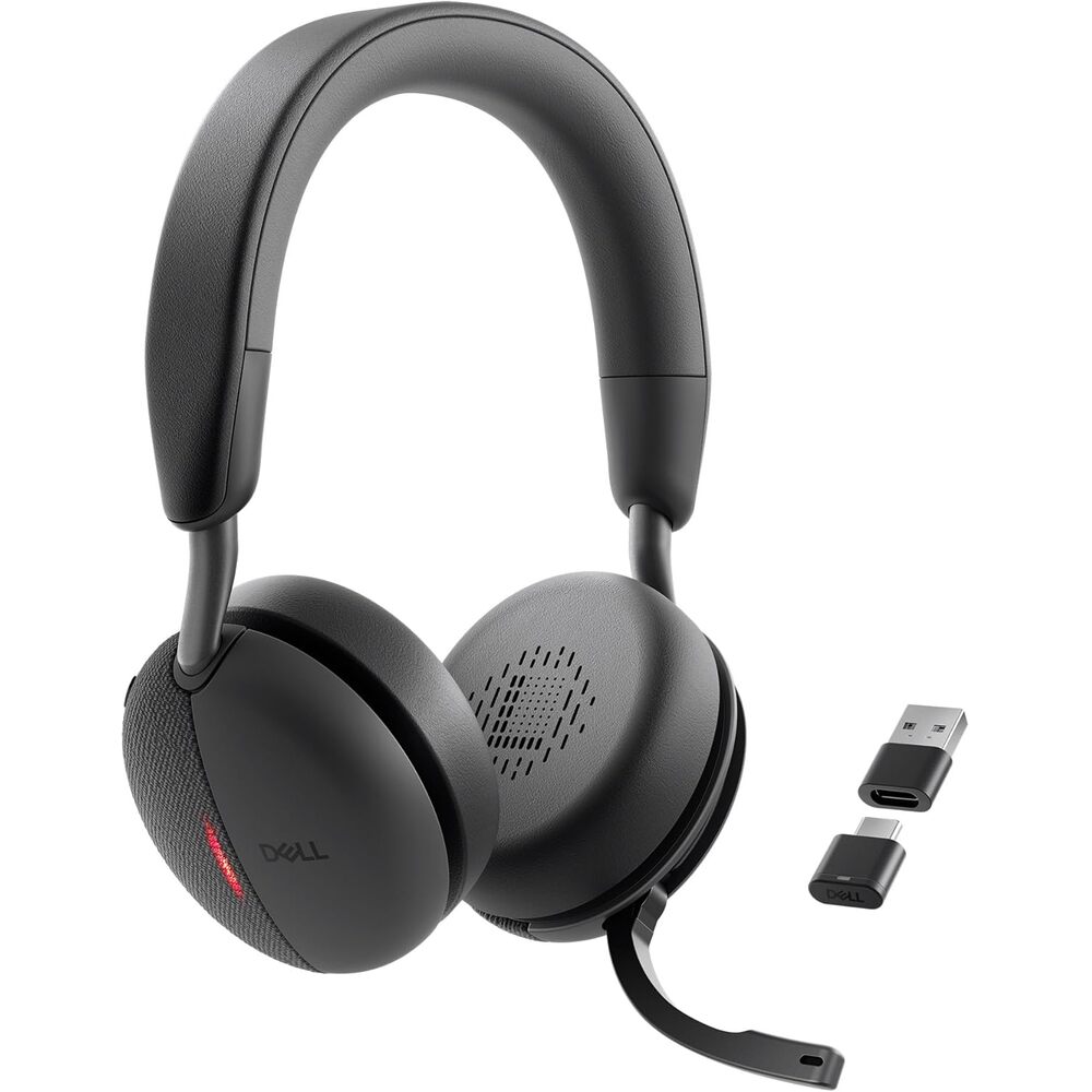 Dell WL5024 Pro Wireless ANC Headset - Hybrid Active Noise Cancellation, AI-Based Noise Cancellation Microphone, Leatherette Headband, Effortless connectivity, Microsoft Teams/Zoom Certified - Black