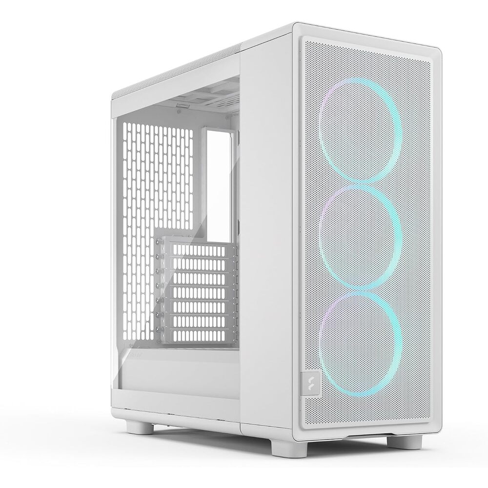 Fractal Design Epoch White RGB - Tempered Glass Clear Tint- High Airflow PC Gaming Case - Mesh Front Panel - Three Momentum 12 RGB Fans Included - Spacious Interior - ATX/mATX/ITX Support