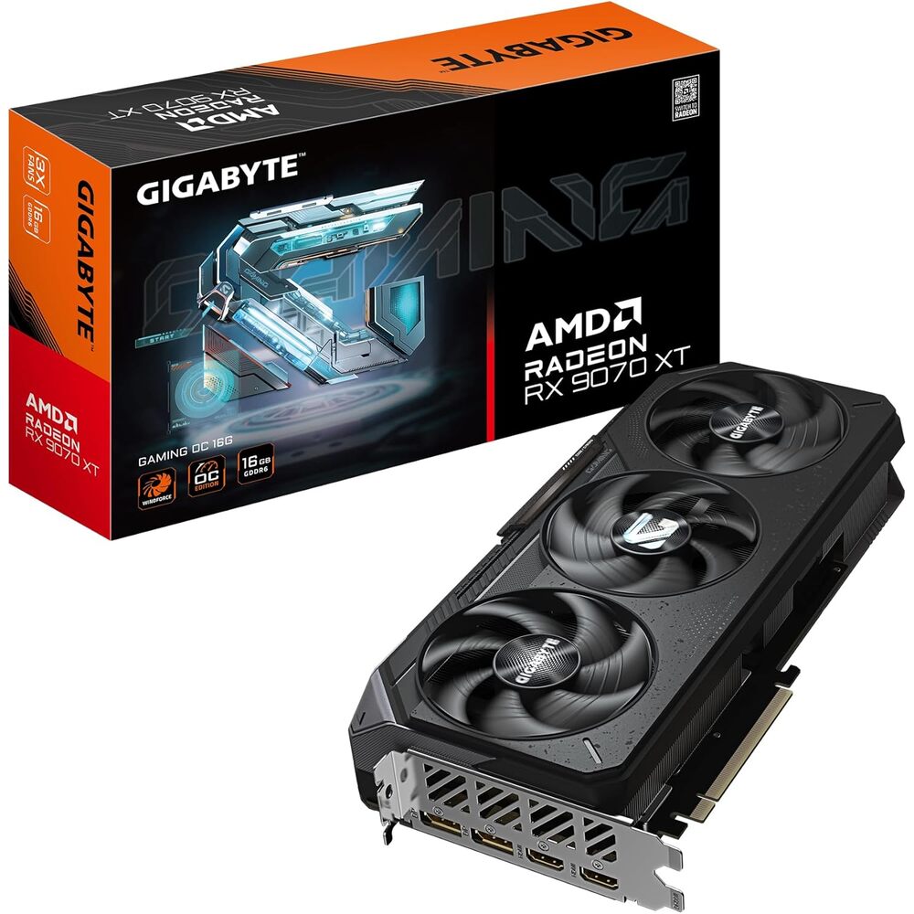 GIGABYTE Radeon RX 9070 XT Gaming OC 16G Graphics Card, PCIe 5.0, 16GB GDDR6, GV-R9070XTGAMING OC-16GD Video Card
