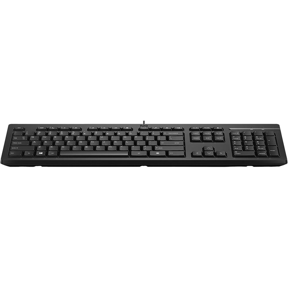 HP 125 Wired Keyboard - Cable Connectivity - USB Interface - English (US) - Chromebook, Notebook - PC - Plunger Keyswitch