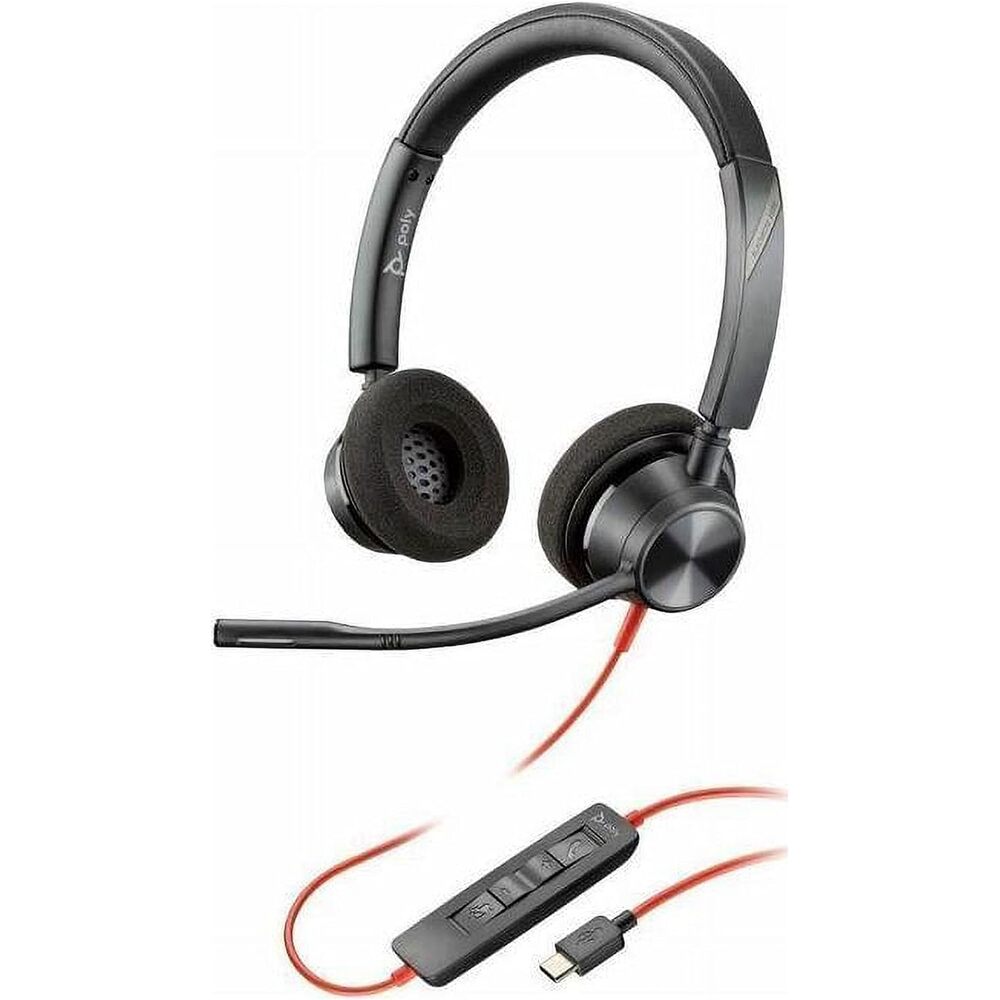 Poly Blackwire 3320 USB-C Headset TAA - Mono - USB Type C - Wired - 32 Ohm - 20 Hz - 20 kHz - On-ear - Monaural - Supra-aural - 7.10 ft Cable - Omni-directional Microphone - Noise Canceling - Black -