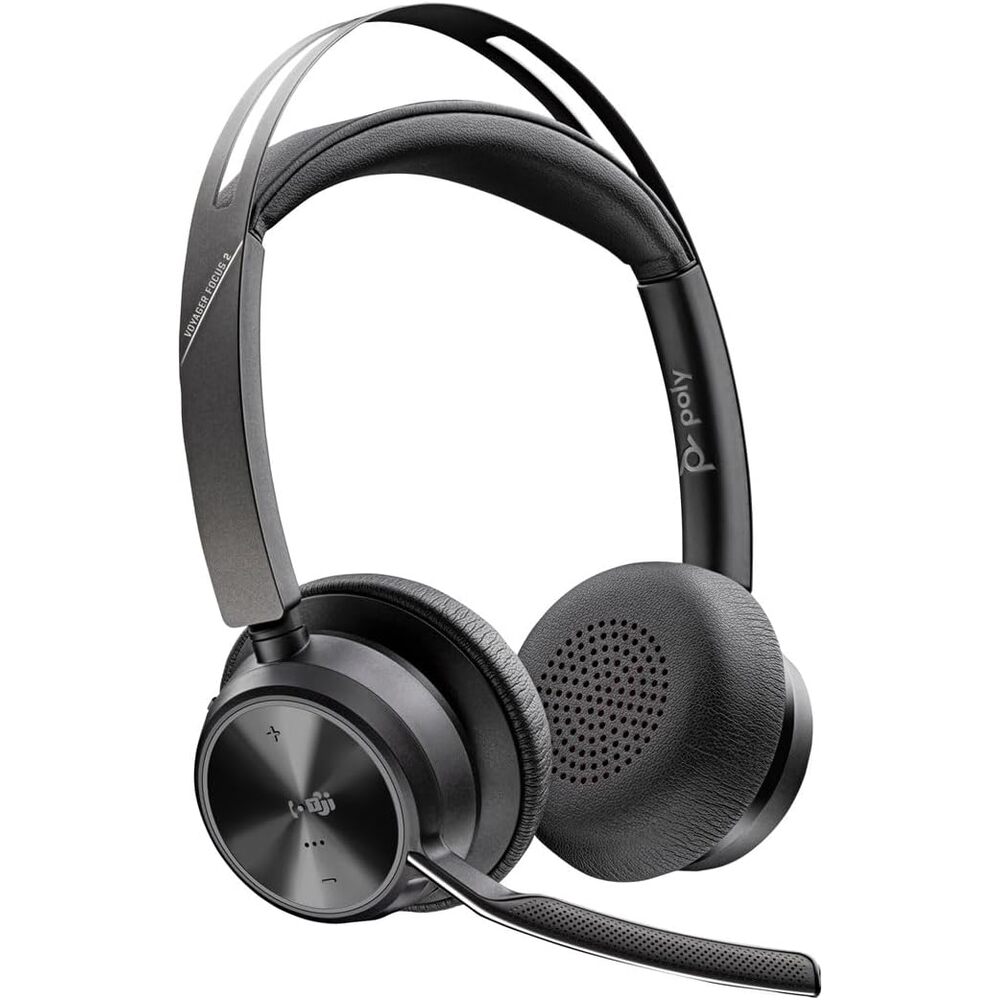 Poly Voyager Focus 2 Microsoft Teams Certified USBC-C Headset + USB-C/A Adapter - Microsoft Teams Certification - Google Assistant, Siri - Stereo - USB Type C - Wired/Wireless - Bluetooth - 298.6 ft -