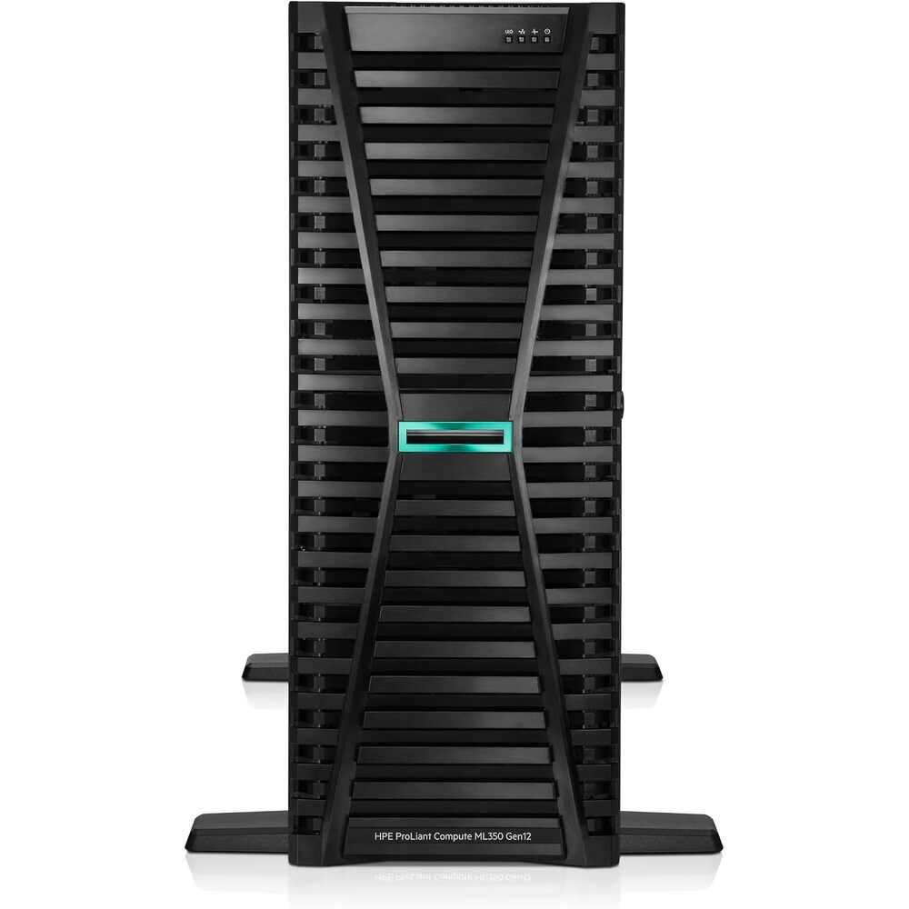 HPE ProLiant ML350 Gen12 4U Tower Server - 1 x Intel Xeon 6505P 2 GHz - 64 GB RAM - 960 GB SSD - (2 x 480GB) SSD Configuration - Serial ATA/600, 12Gb/s SAS, NVMe Controller - Intel Chip - 2 Processor