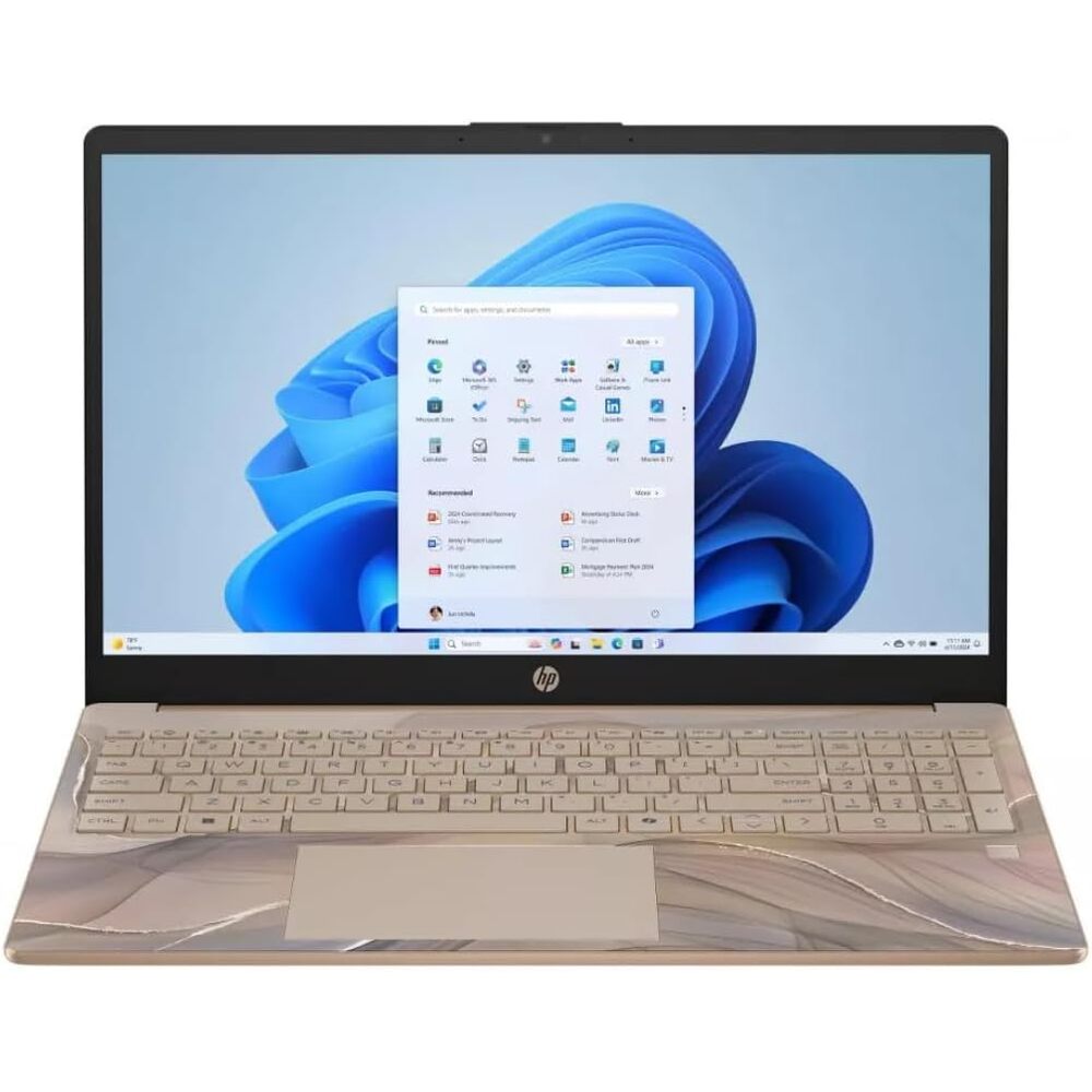 HP 15-fd0124ds 15.6" HD Touchscreen Laptop, Intel N100 0.8GHz, 4GB RAM, 128GB UFS, Windows 11 Home S Mode, Chai Latte - Refurbished