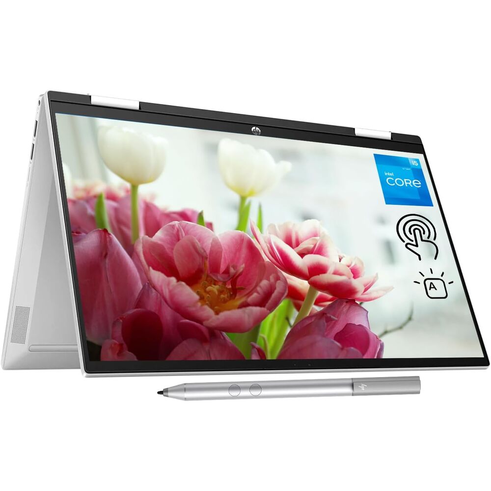 HP Pavilion x360 2-in-1 Laptop, 15.6" FHD Touchscreen, Intel Core i5-1235U Processor, 32GB RAM, 512GB PCIe SSD, Webcam, HDMI, Backlit KB, FP Reader, Wi-Fi 6, Stylus Pen, Windows 11 Home
