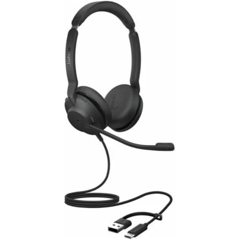 Jabra Evolve2 30 SE (2025 Version) Wired Dual-Ear Headphones with Microphone for Work � Computer Headset - USB-A and USB-C Cable - Microsoft Teams Certified - Goes with All Meeting Platforms � Black