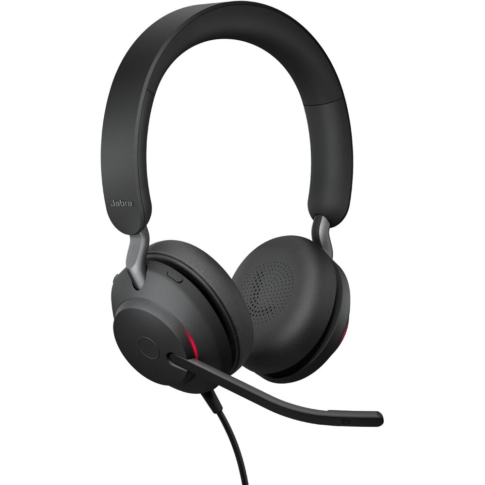 Jabra Evolve2 40 SE (2026 Version) Wired Stereo Noise-Cancelling Headset - Features 3-Microphone Call Technology and USB-C/A Cable - UC, All Platforms - Black