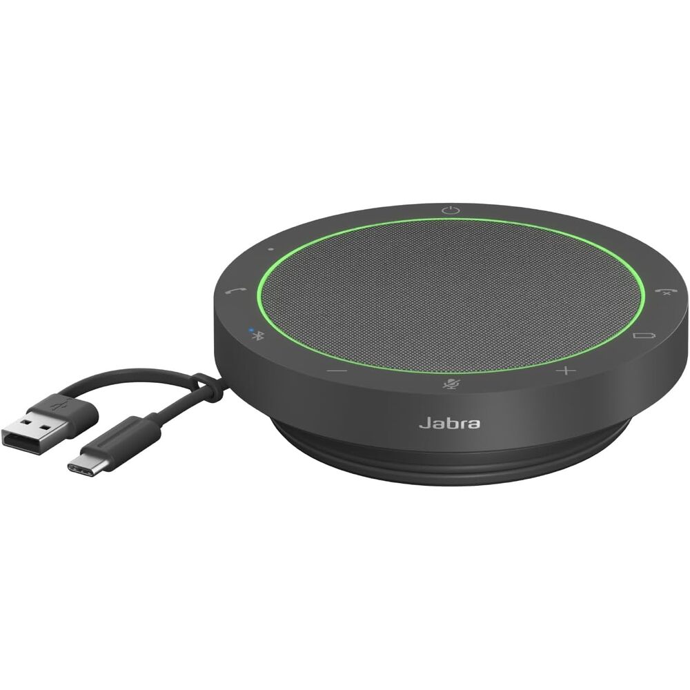 Jabra Speak2 55 Wireless Bluetooth Speakerphone (2025 Edition) - Compact and Portable Speaker with 4 Noise-Cancelling Mics - Certified for Zoom and Google Meet - Dark Grey