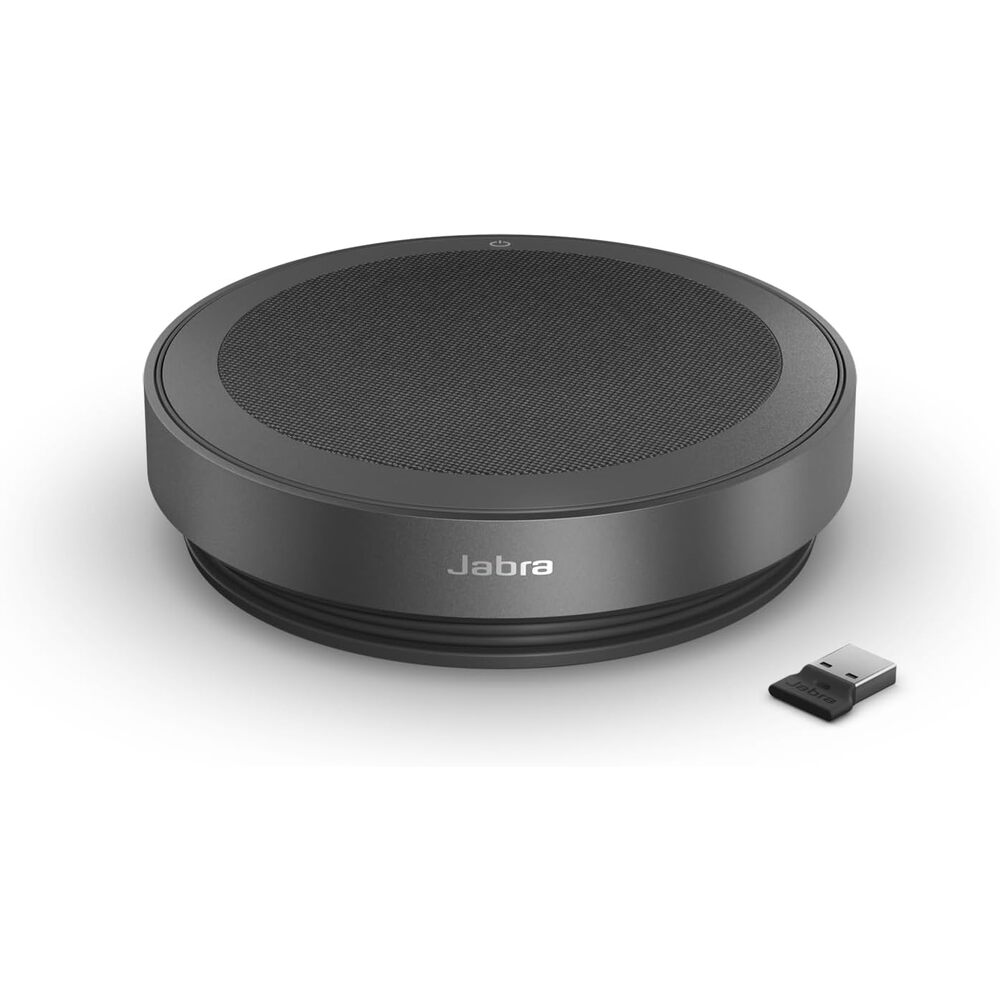 Jabra Speak2 75 SE (Second Edition) Wireless Bluetooth Speakerphone - 4 Noise-Cancelling Mics, 65mm Speakers - New Linking Feature - USB-A Dongle - Works with Zoom and Google Meet - Dark Grey