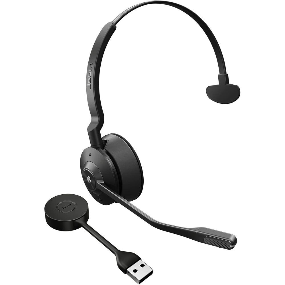 Jabra Engage 55 SE (Second Edition) Single-Ear Wireless Headset w/Link 400 USB-A DECT Adapter � Noise-Cancelling Mic, Extensive Range � MS Teams Certified, Works with All Other Platforms, Black