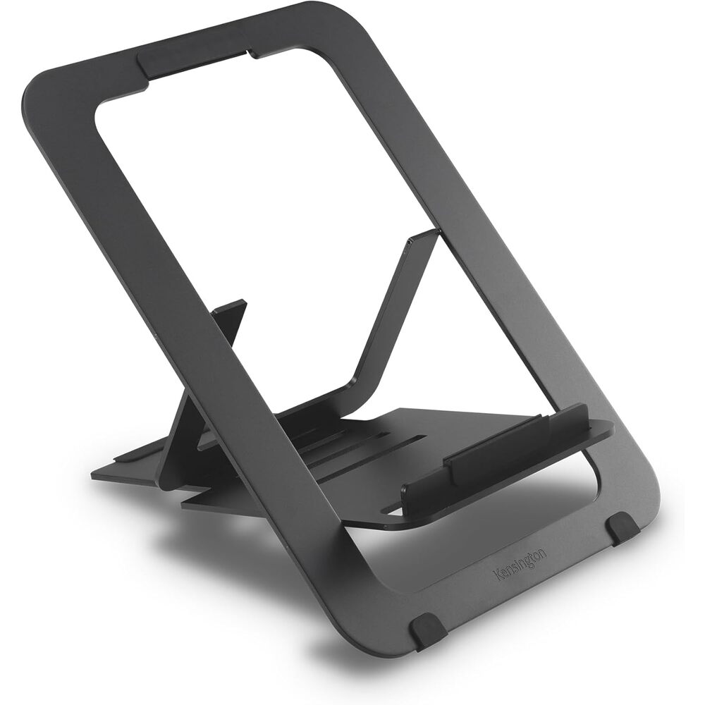 Kensington Adjustable Aluminum Laptop Stand for Desk, Ultra-Slim Lightweight Foldable Portable Notebook Holder, Anti-Slip Silicone Tablet Mount for 10