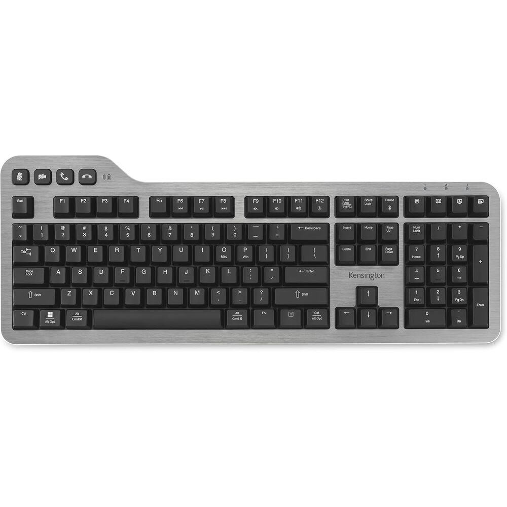 Kensington MK7500F QuietType Pro Silent Mechanical Keyboard, 2.4GHz/Bluetooth Wireless, Backlit, Spill-Proof, MacBook M1/M2/M3/M4 and Windows Compatible (MK7500F) Space Gray