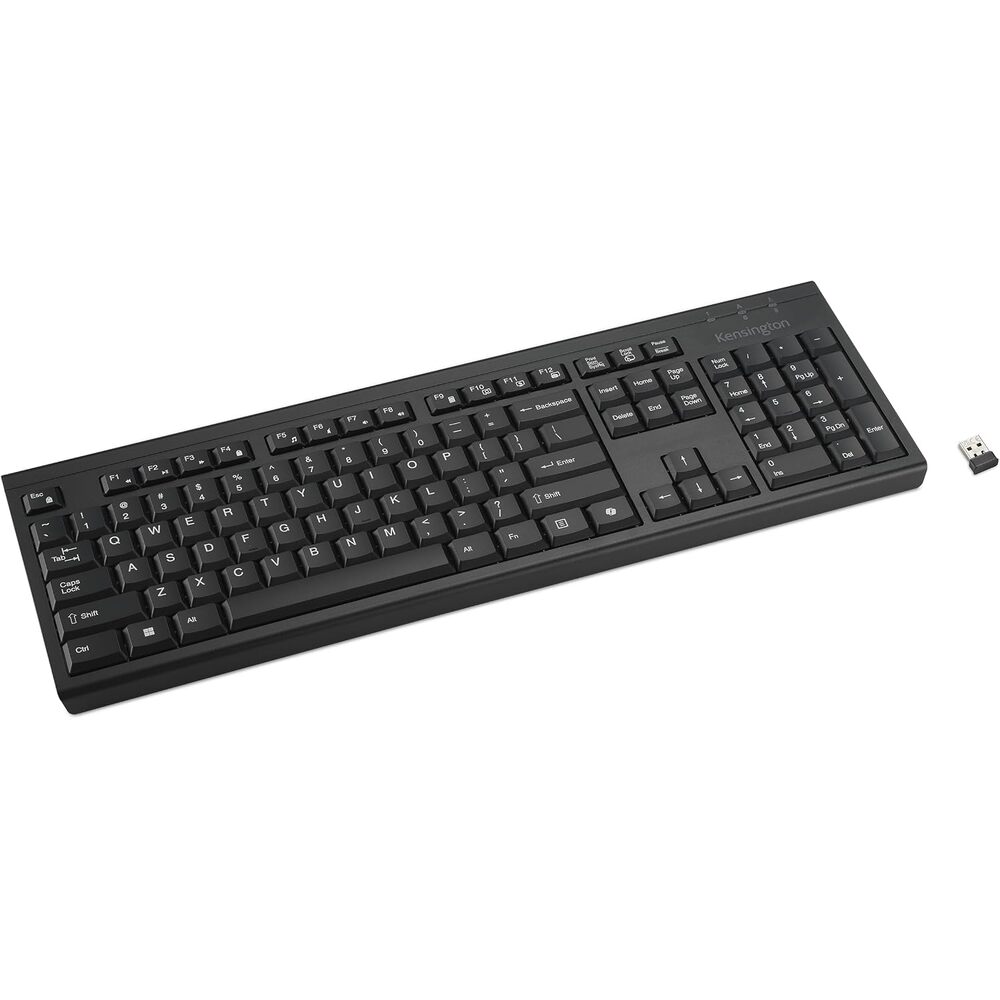 Kensington KB270 EQ Wireless Rechargeable Keyboard, Full-Size, Spill-Proof, 2.4GHz & Bluetooth 5.0 Connection, Compatible with Windows and MacOS (K75558NA)