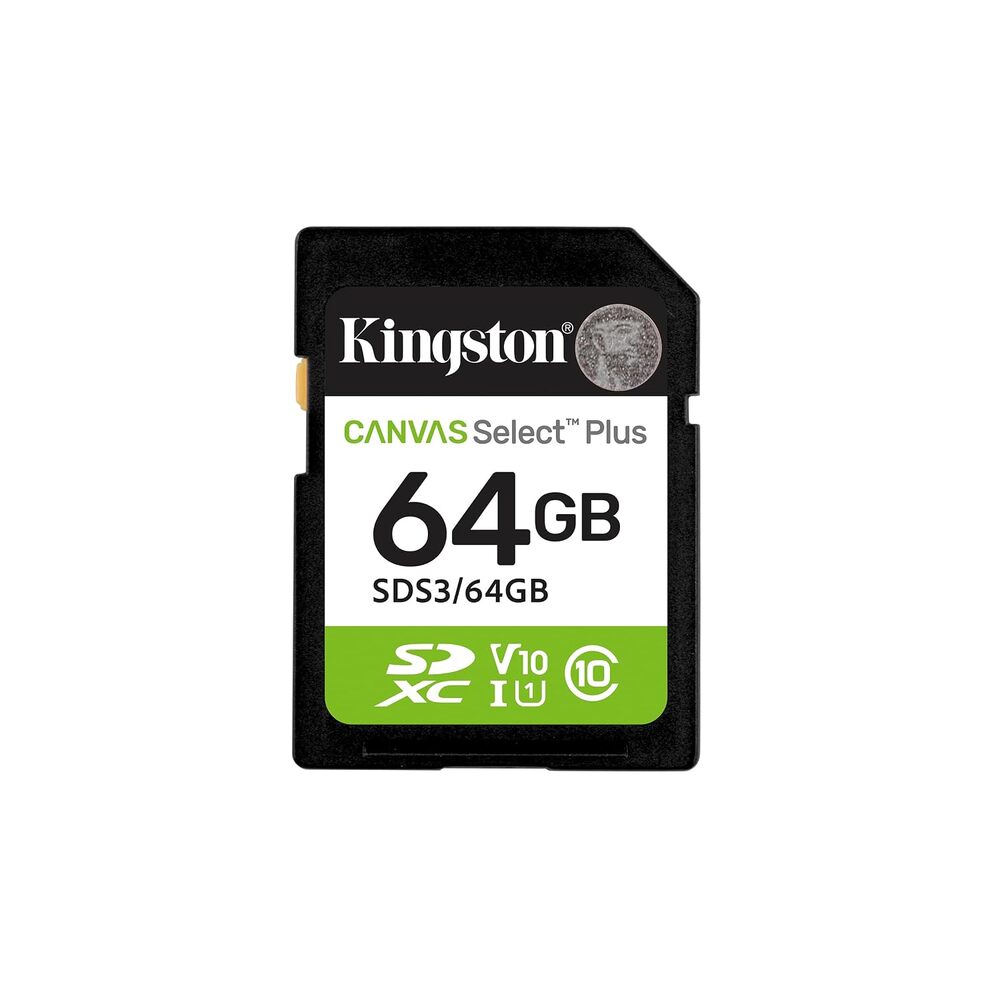 Kingston 64GB Canvas Select Plus SD Card Up to 100MB/s Class 10, UHS-I, U1, V10 SDS3/64GB