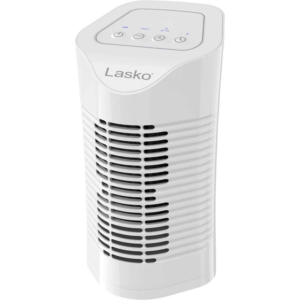 Lasko HF11200 Desktop Air Purifier for Home, Office, Bedroom, Dorm and Small Rooms � 3-Stage Filtration Removes Smoke, Pet Odors, Allergens, and Dust