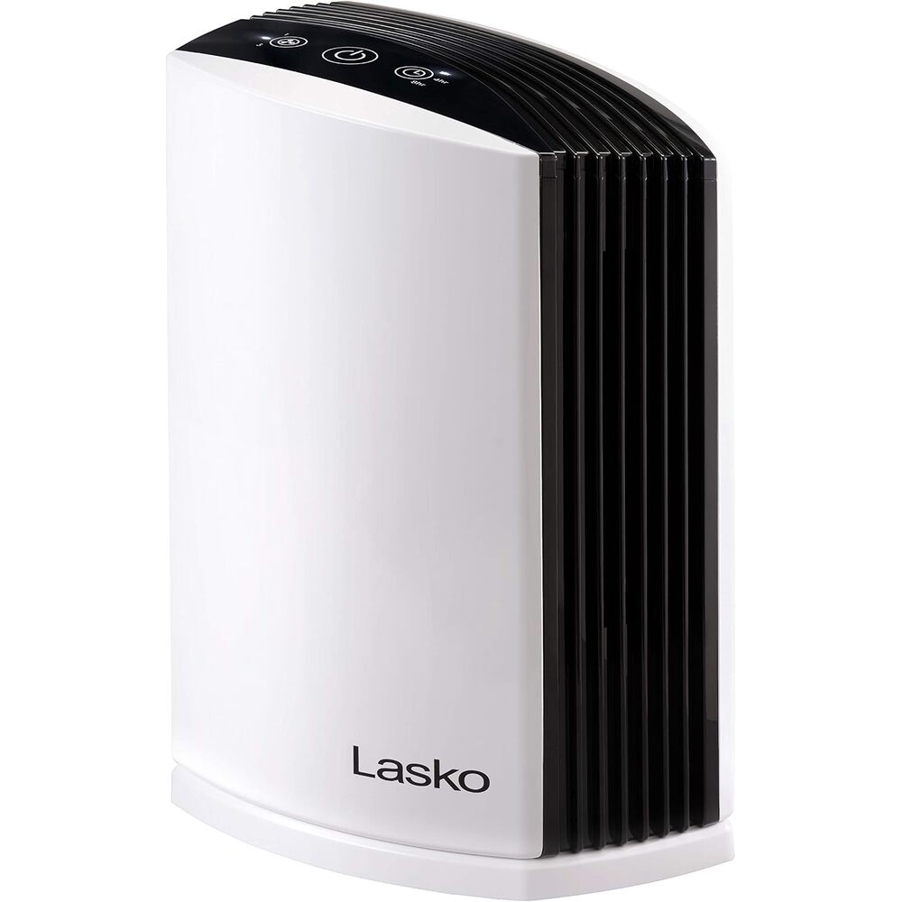 Lasko LP200 HEPA Desktop Air Purifier with Timer for a Cleaner,Fresher Home Environment �2-Stage Filtration Removes Smoke, Odors, Pet Dander, Virus Sized Particles,Pollen, 14.75
