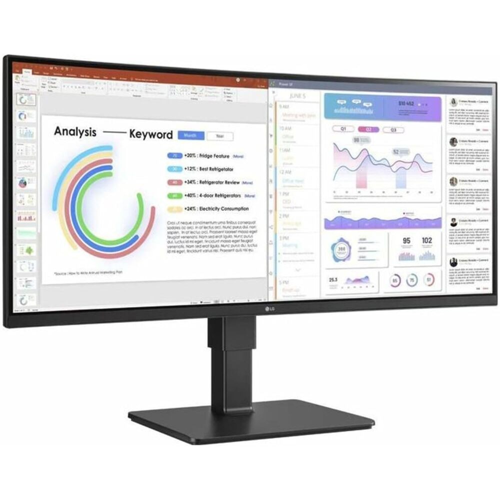 34IN LG Monitor 3440X1440 Curved 21:9 IPS HDMI 2.0 (2) DP 1.4 USB Type-C