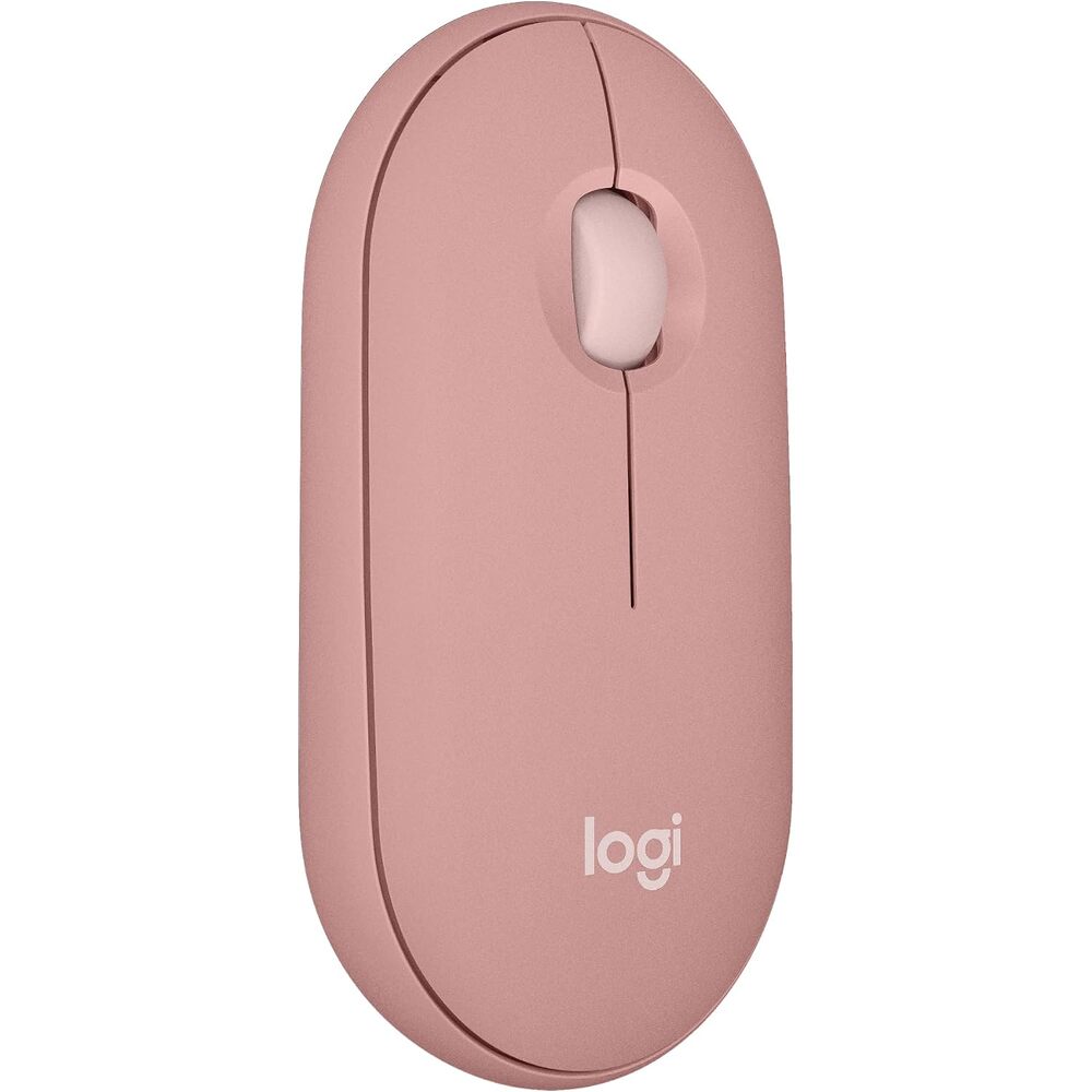 Logitech Pebble Mouse 2 M350s Slim Bluetooth Wireless Mouse, Portable, Lightweight, Customizable Button, Quiet Clicks, Easy-Switch for Windows, macOS, iPadOS, Android, Chrome OS - Tonal Rose