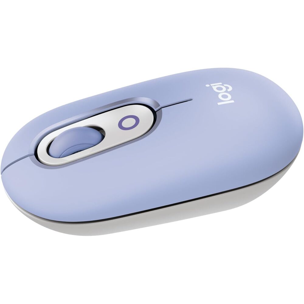 Logitech POP Mouse, Compact and Portable Wireless Bluetooth Mouse with Programmable Buttons and Quiet Clicks, Easy-Switch Between up to 3 Devices, Laptop, Tablet, PC - Lilac