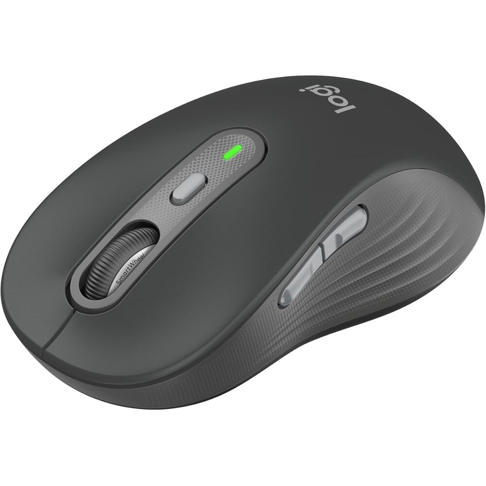 Logitech Signature Plus M750 L Wireless Mouse - for Large Hands, SmartWheel, Bluetooth, Multi Device, 24-Month Battery, Silent Clicks, Customizable Side Buttons, Contoured Shape - Graphite