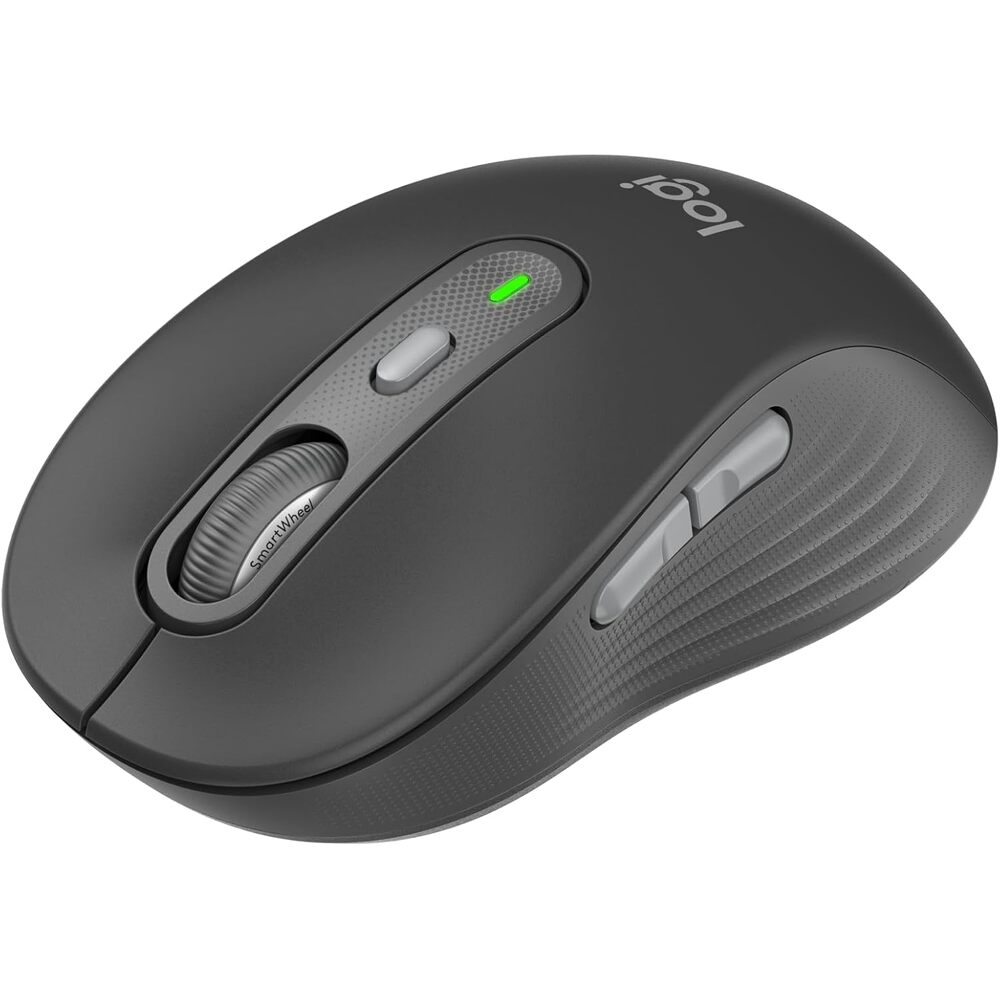 Logitech Signature Plus M750 Wireless Mouse � for Small to Medium Hands, SmartWheel, Bluetooth, Multi Device, 24-Month Battery, Silent Clicks, Customizable Side Buttons, Contoured Shape - Graphite