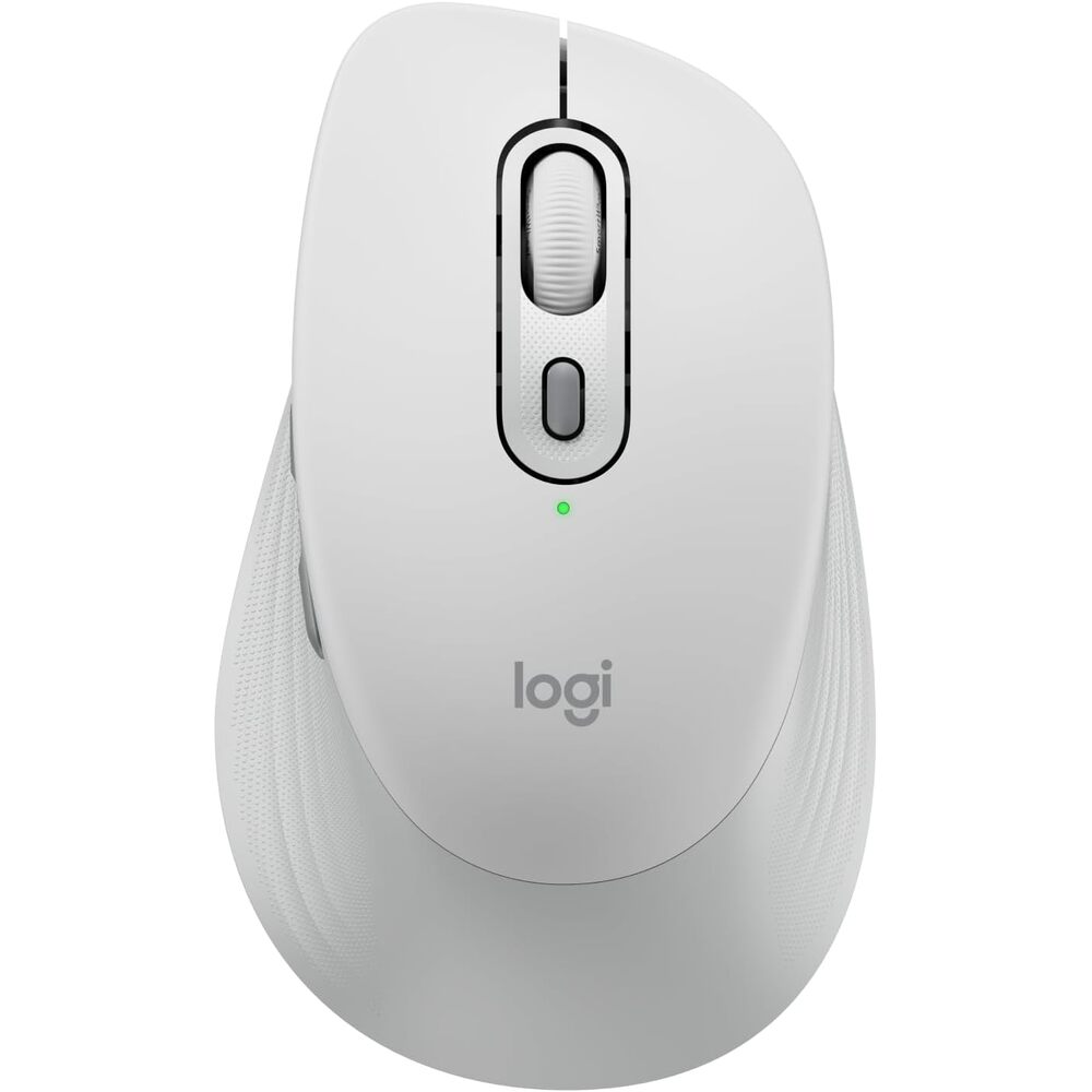 Logitech Signature Comfort M840 L Wireless Mouse, Bluetooth Mouse with Silent Clicks, SmartWheel, Customizable Buttons, Multi-Device Compatibility for Windows, MacOS, iPadOS - Off White