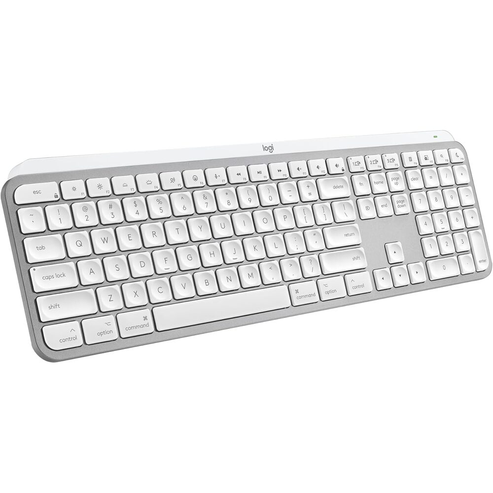 Logitech MX Keys S for Mac, Wireless Keyboard, Fluid, Precise Laptop-Like Typing, Programmable Keys, Backlit, Bluetooth USB C Rechargeable for MacBook Pro, MacBook Air, iMac, iPad - Pale Grey