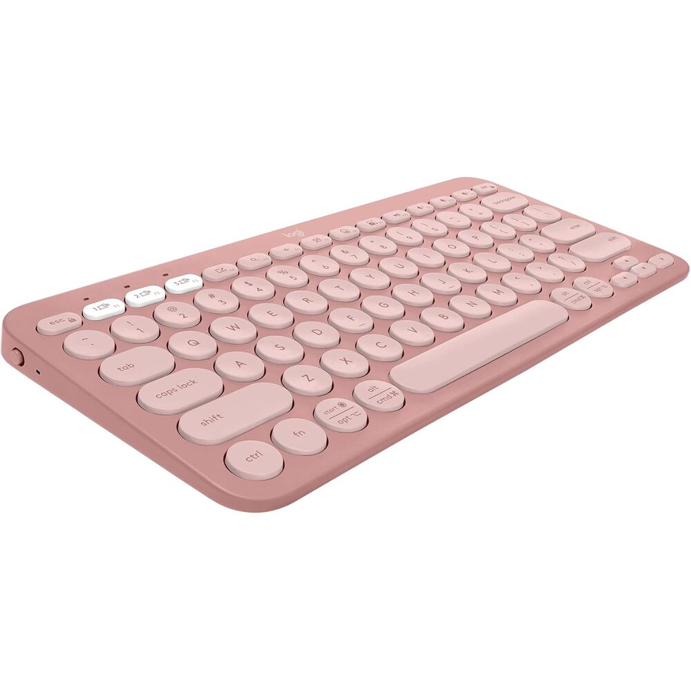 Logitech Pebble Keys 2 K380s, Multi-Device Bluetooth Wireless Keyboard with Customizable Shortcuts, Slim and Portable, Easy-Switch for Windows, macOS, iPadOS, Android, Chrome OS - Tonal Rose