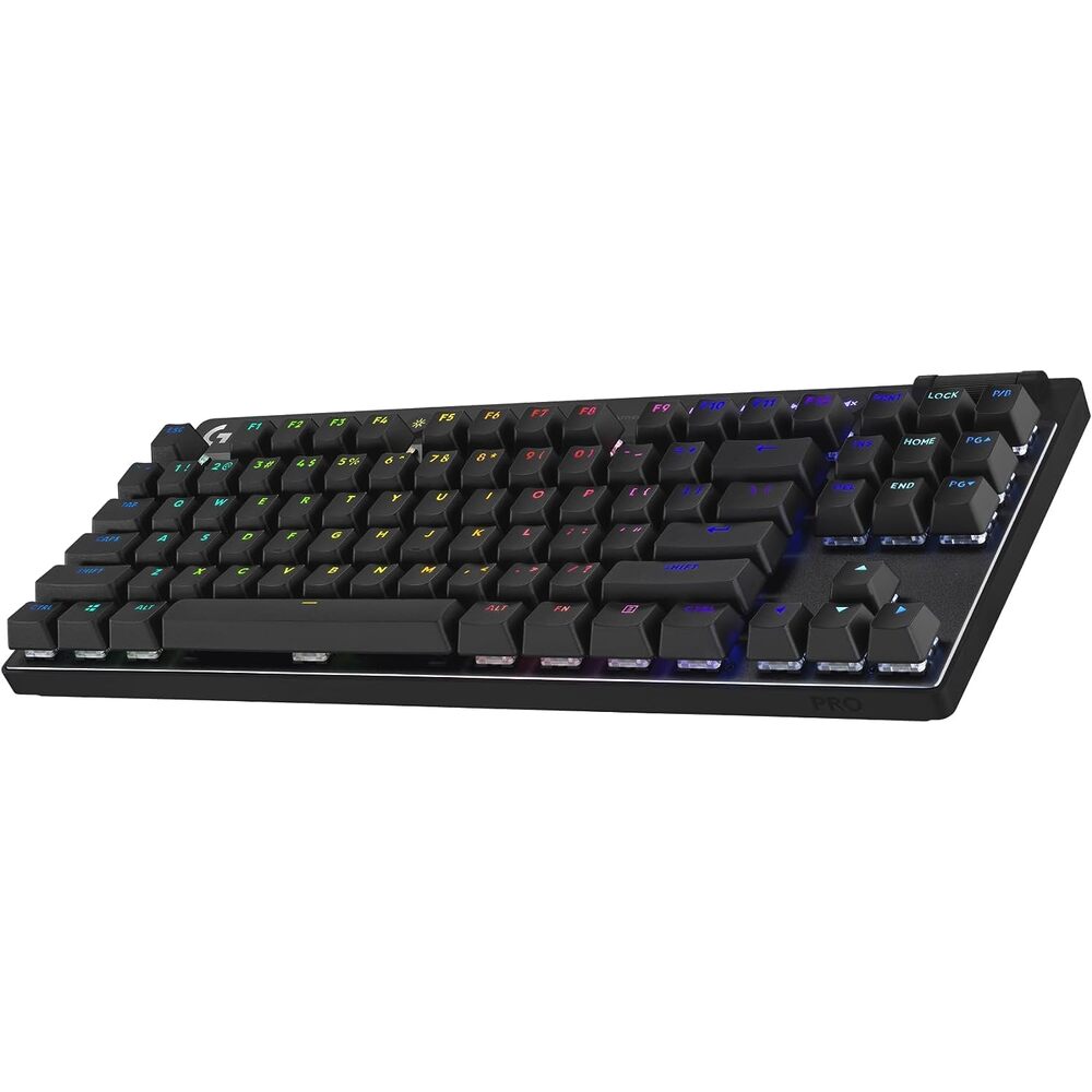 Logitech G PRO X TKL Lightspeed Wireless Gaming Keyboard, Ultra-Portable Tenkeyless Design, LIGHTSYNC RGB, PBT keycaps, Tactile Switches (GX Brown) - Black